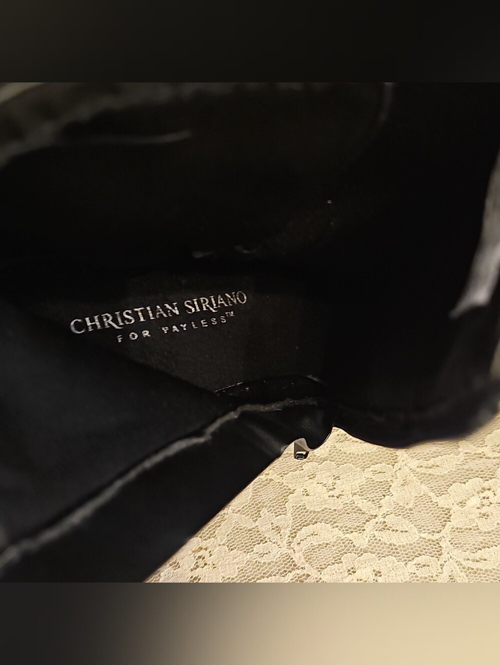 Christian Siriano for Payless Black Ankle Bootie Zip Round Toe Bow US 7.5 - Picture 2 of 5